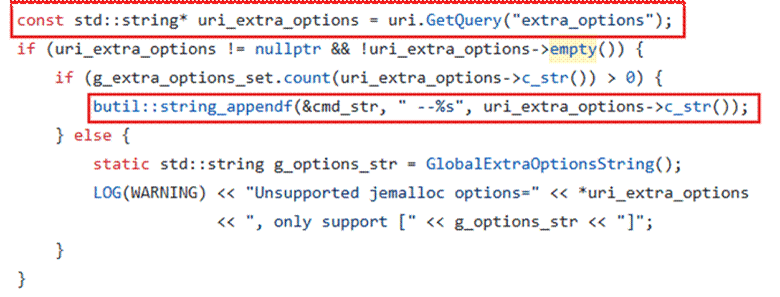 Command injection in Apache bRPC heap profiler